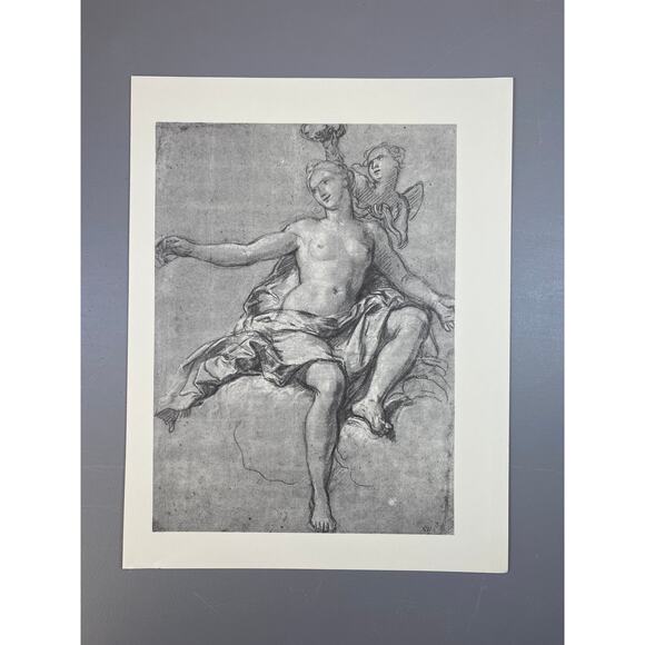 Antoine Coypel, Venus Crowned by Cupid, Drawing, Print, Art, ~ 240623-WH 595 - Picture 2 of 3